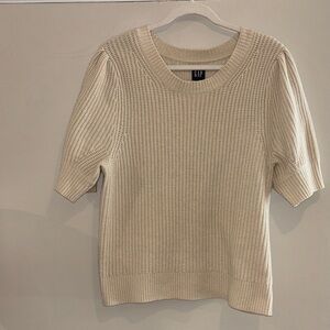 GAP Cream Short Sleeve Sweater Top